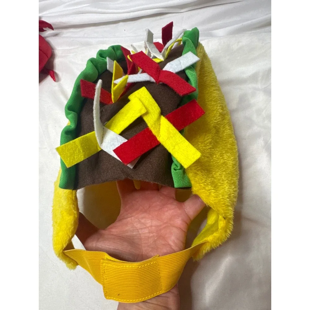 Yellow Plush Taco Pet Costume with Adjustable Straps Halloween Fun Outfit